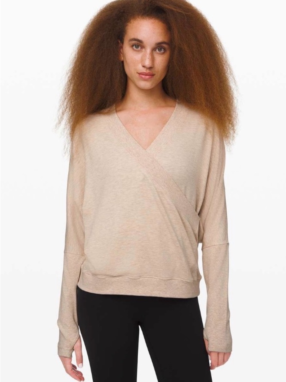 lululemon athletica Beige Wrap V-Neck Lightweight Pullover